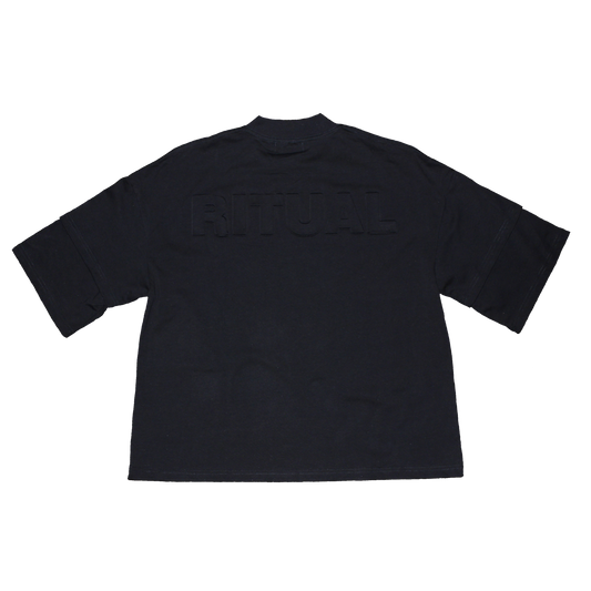 "Global" Layered Sleeve Crop Tee