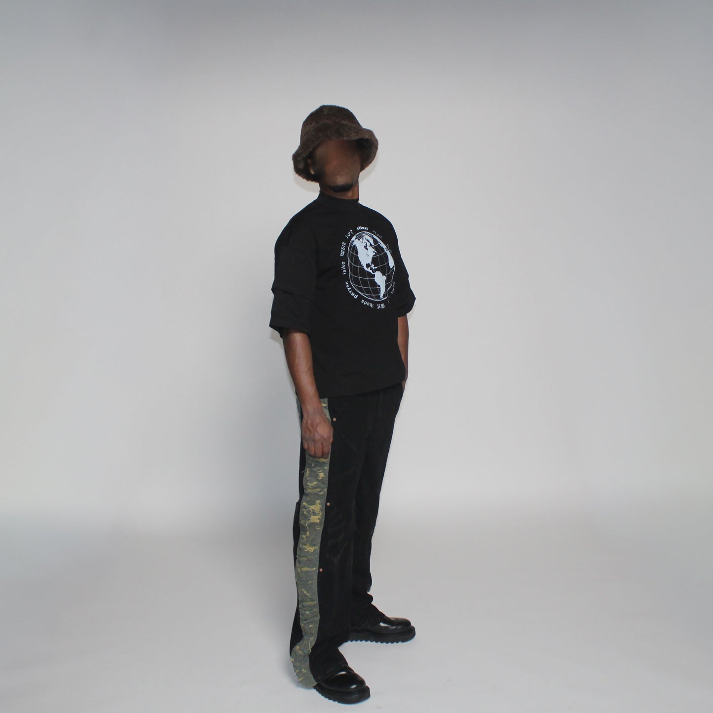 "Global" Layered Sleeve Crop Tee