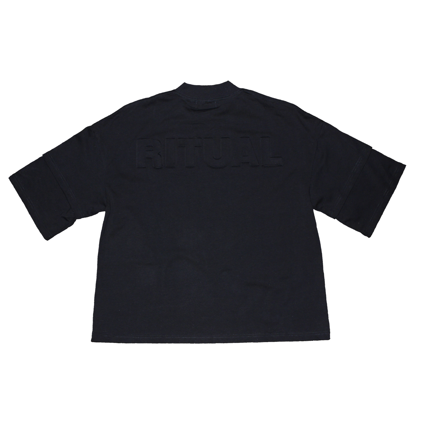 "Global" Layered Sleeve Crop Tee